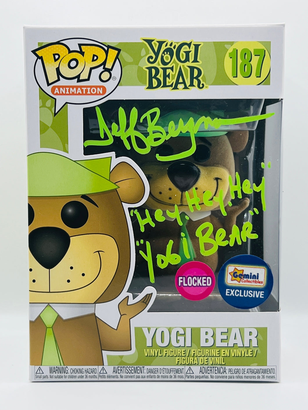 Yogi Bear 187 Flocked Gemini Collectibles Exclusive signed by Jeff Bergman