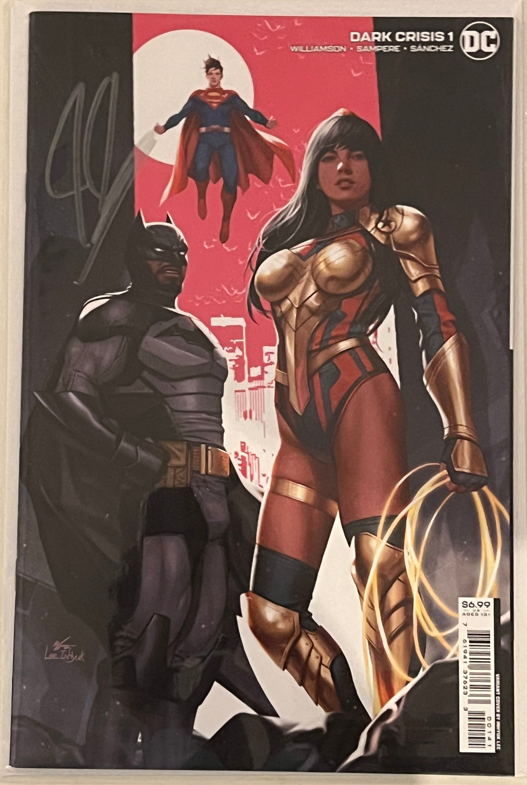 Dark Crisis #1 (Inhyuk Lee card stock variant) signed by Joshua Williamson