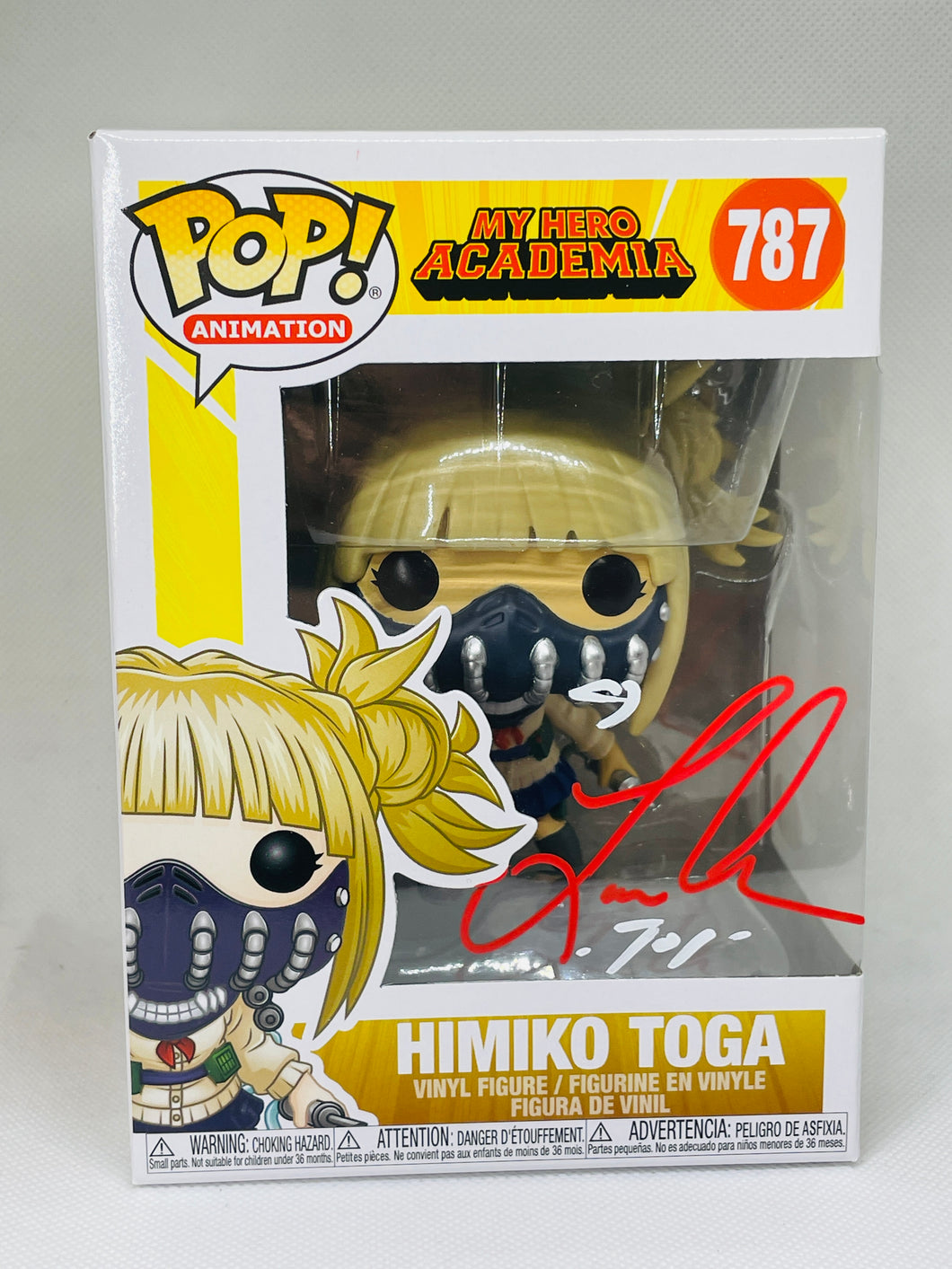 Himiko Toga 787 My Hero Academia funko pop signed by Leah Clark
