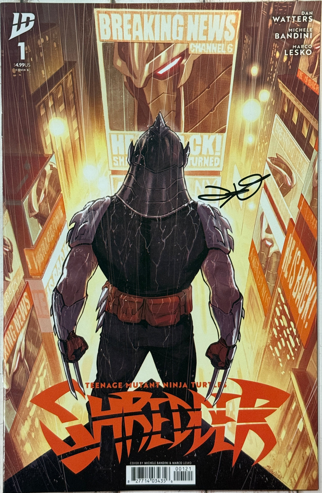 TMNT Shredder #1 Michele Bandini Cover Signed by Dan Watters