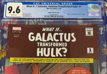 Load image into Gallery viewer, CGC 9.6 What If ? Galactus Transformed Hulk #1 2025 Marvel Comics 1st Print Mark Bagley Variant
