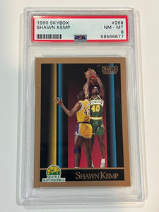 1990-91 Skybox Shawn Kemp Card #268 PSA 8 NM-MT Rookie RC Seattle