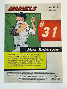 Max Scherzer [Diamond] #M-5 2022 Panini Donruss Marvels