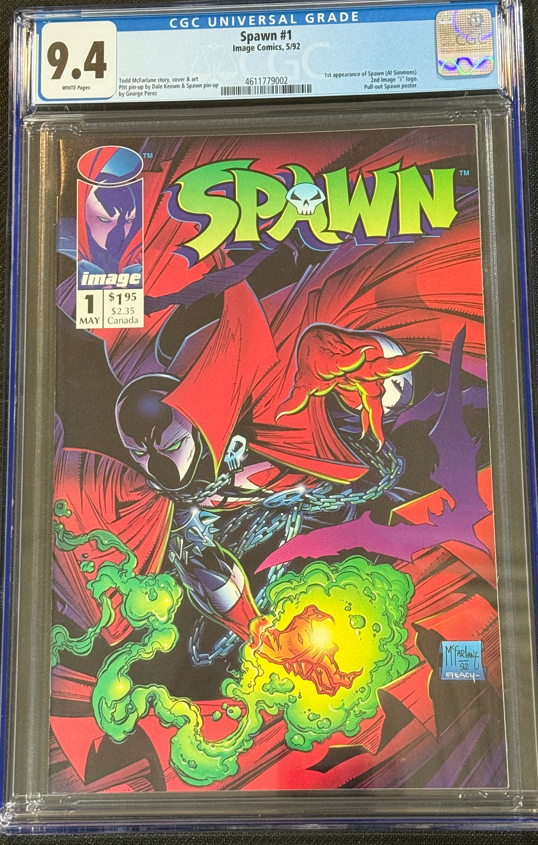 CGC 9.4 Spawn #1 (1992) Todd McFarlane Key issue First appearance of Spawn