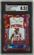 Load image into Gallery viewer, 2022-23 Contenders Optic Uniformity Red Cracked Ice Prizm Jaden Ivey RC SGC 8.5
