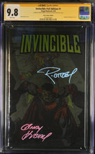 Load image into Gallery viewer, CGC SS 9.8 Invincible #1 Andy Kubert foil exclusive signed by Ryan Ottley &amp; Andy Kubert
