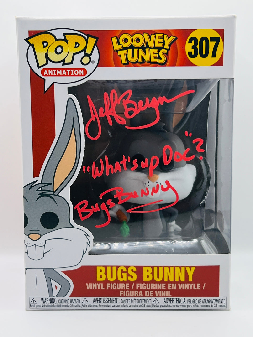 Bugs Bunny 307 Funko Pop signed by Jeff Bergman with Quote
