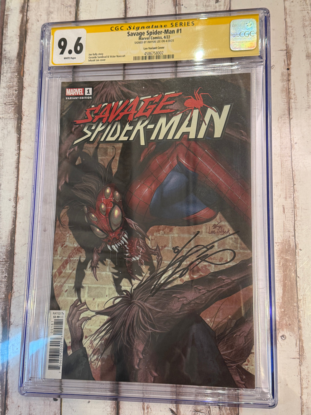 CGC SS 9.6 Savage Spider-man #1 (1:100 retailer incentive) signed by Inhyuk Lee