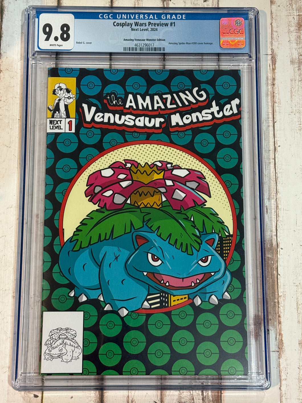 CGC 9.8 Cosplay Wars Preview #1 The Amazing Venusaur Monster edition (ASM 300 homage)