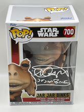 Load image into Gallery viewer, Jar Jar Binks 700 Star Wars Funko pop signed by Ahmed Best
