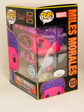 Load image into Gallery viewer, Miles Morales (Black Light) 1233 Spider-Man : Across the Spider-verse Funko Pop signed by Shameik Moore
