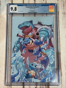 CGC 9.8 Cosplay Wars Preview #1 Pokemon Water virgin cover (Squirtle, Wartortle & Blastoise) limited to 100 copies