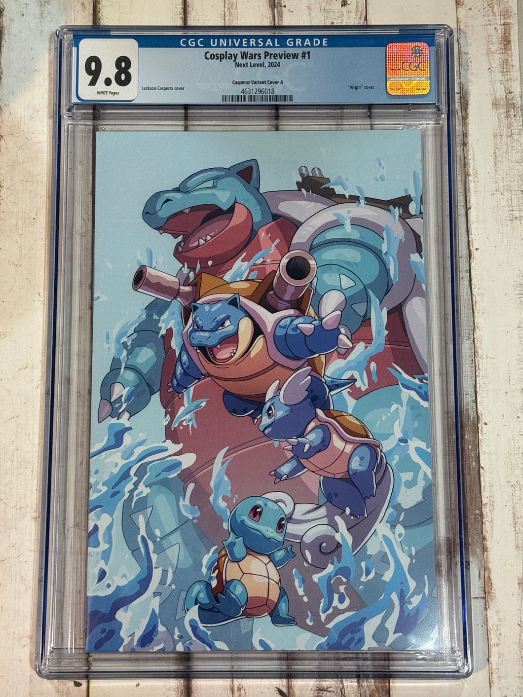 CGC 9.8 Cosplay Wars Preview #1 Pokemon Water virgin cover (Squirtle, Wartortle & Blastoise) limited to 100 copies