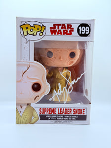 Supreme Leader Snoke 199 Star Wars funko pop signed by Andy Serkis