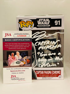 Captain Phasma (Chrome) 91 Star Wars funko pop signed by Gwendoline Christie