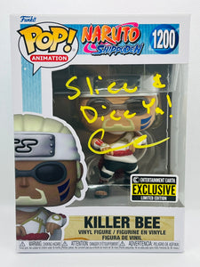 Killer Bee 1200 Naruto Shippuden Entertainment Earth Exclusive Funko Pop signed by Catero Colbert with quote and JSA CoA