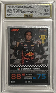 Sergio Perez #269 Race Winner F1 2023 Turbo Topps Attax AGS Mint + 9.5