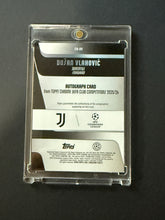 Load image into Gallery viewer, 2025-26 Topps Chrome UEFA CC Dusan Vlahovic Auto Aqua Refractor #/199 Juventus
