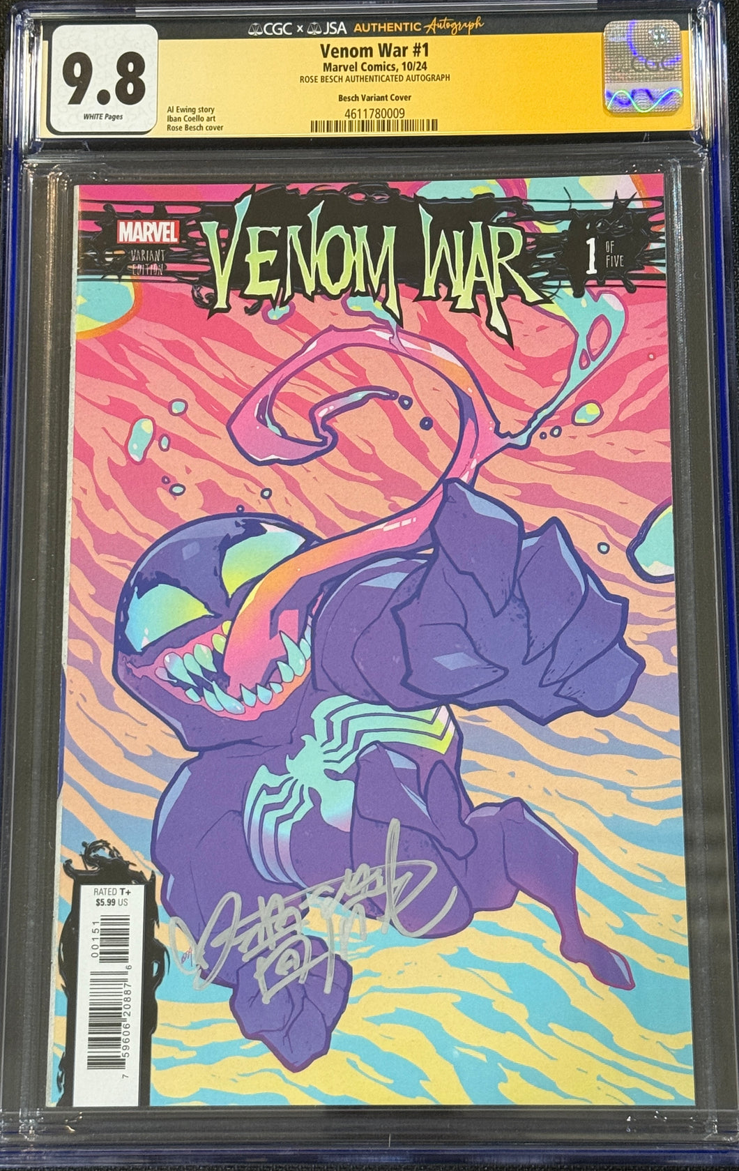 CGC x JSA 9.8 Venom War #1 signed by Rose Besch