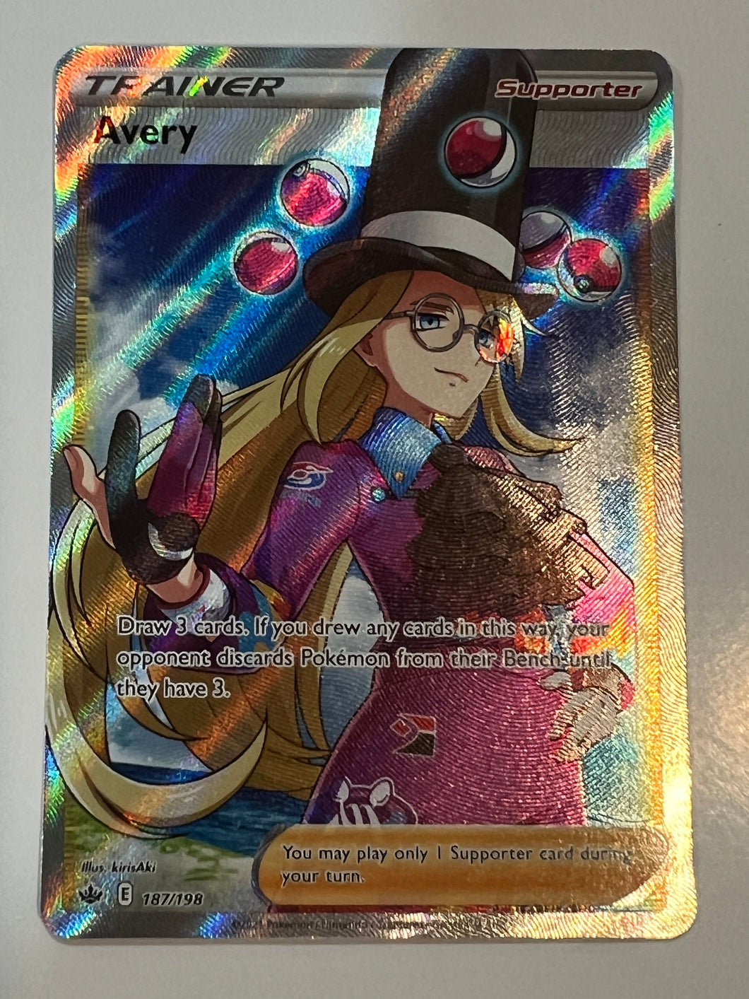 Avery - 187/198 - Full Art Ultra Rare Sword & Shield: Chilling Reign Singles