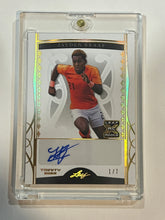 Load image into Gallery viewer, 2022 Leaf Trinity Jayden Braaf Gold Spectrum Foil XRC Rookie Auto #1/7
