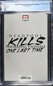 CGC 9.8 Deadpool Kills the Marvel Universe One Last Time #1  Yu Variant Foil Cover
