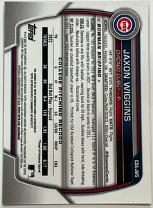 2023 Bowman Chrome Draft Jaxon Wiggins 1st Prospect Auto Autograph #CDA-JWG Cubs
