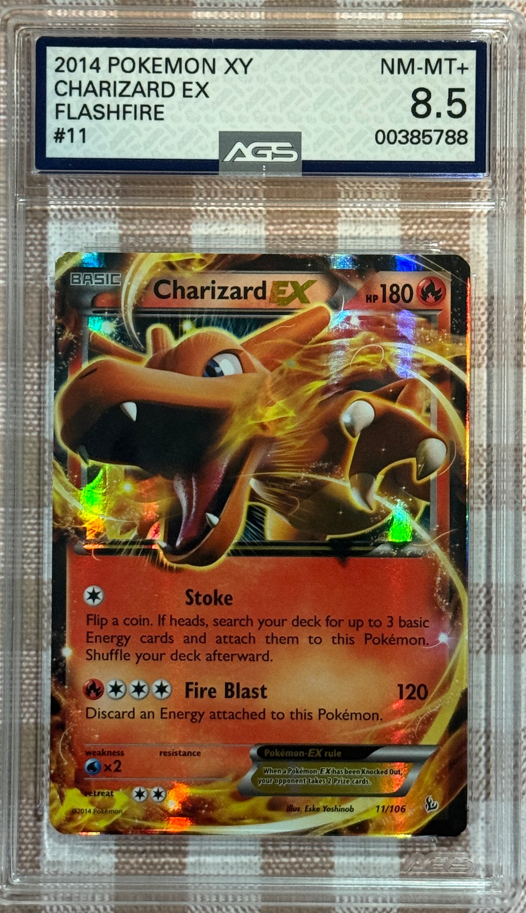 Charizard EX 11/106 Flashfire 2014 Pokemon XY AGS 8.5