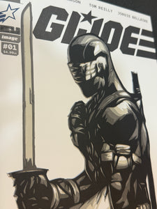 G. I. Joe #1 Blank cover with Original Blade Art by Rick Sharif (Snake Eyes)