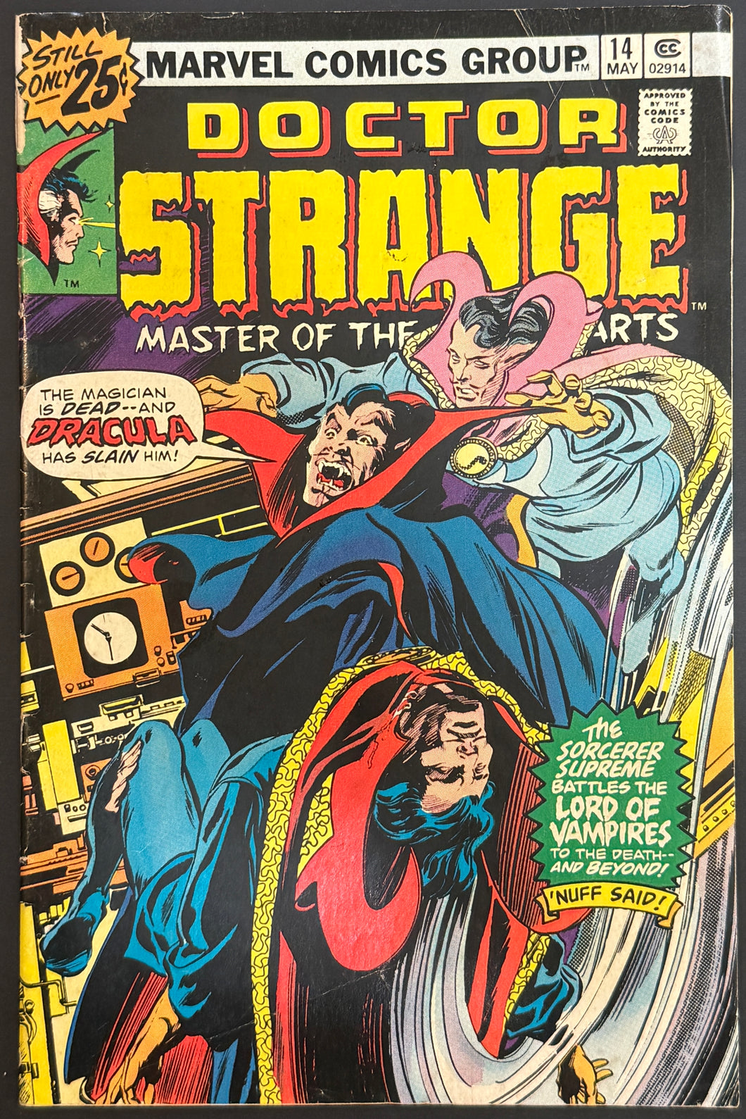 Doctor Strange #14 (1976) back cover bottom corn missing
