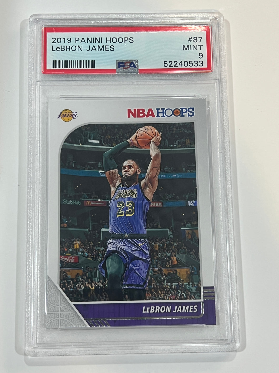 2019-20 Panini Hoops Lebron James #87 PSA 9
