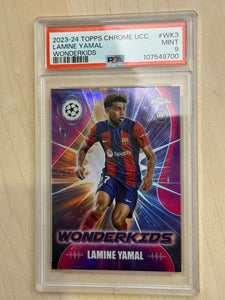 Lamine Yamal #WK3 2023-24 Tops Chrome UCC Wonderkids PSA 9 Mint