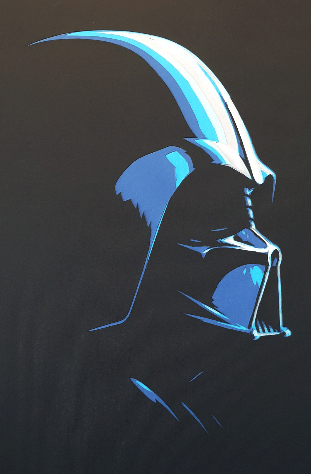 Darth Vader Blue Version by Rick Sharif [A3 Size (297 x 420 mm) (11.7 x 16.5 in)]