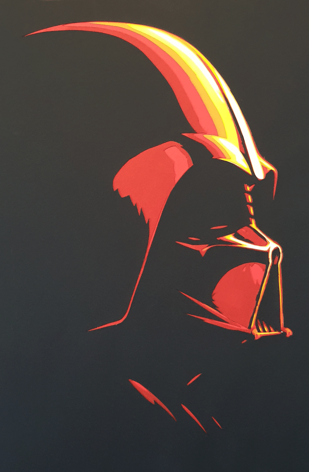 Darth Vader Fire Version by Rick Sharif - FRAMED  [A3 Size (297 x 420 mm) (11.7 x 16.5 in) in a FRAME]