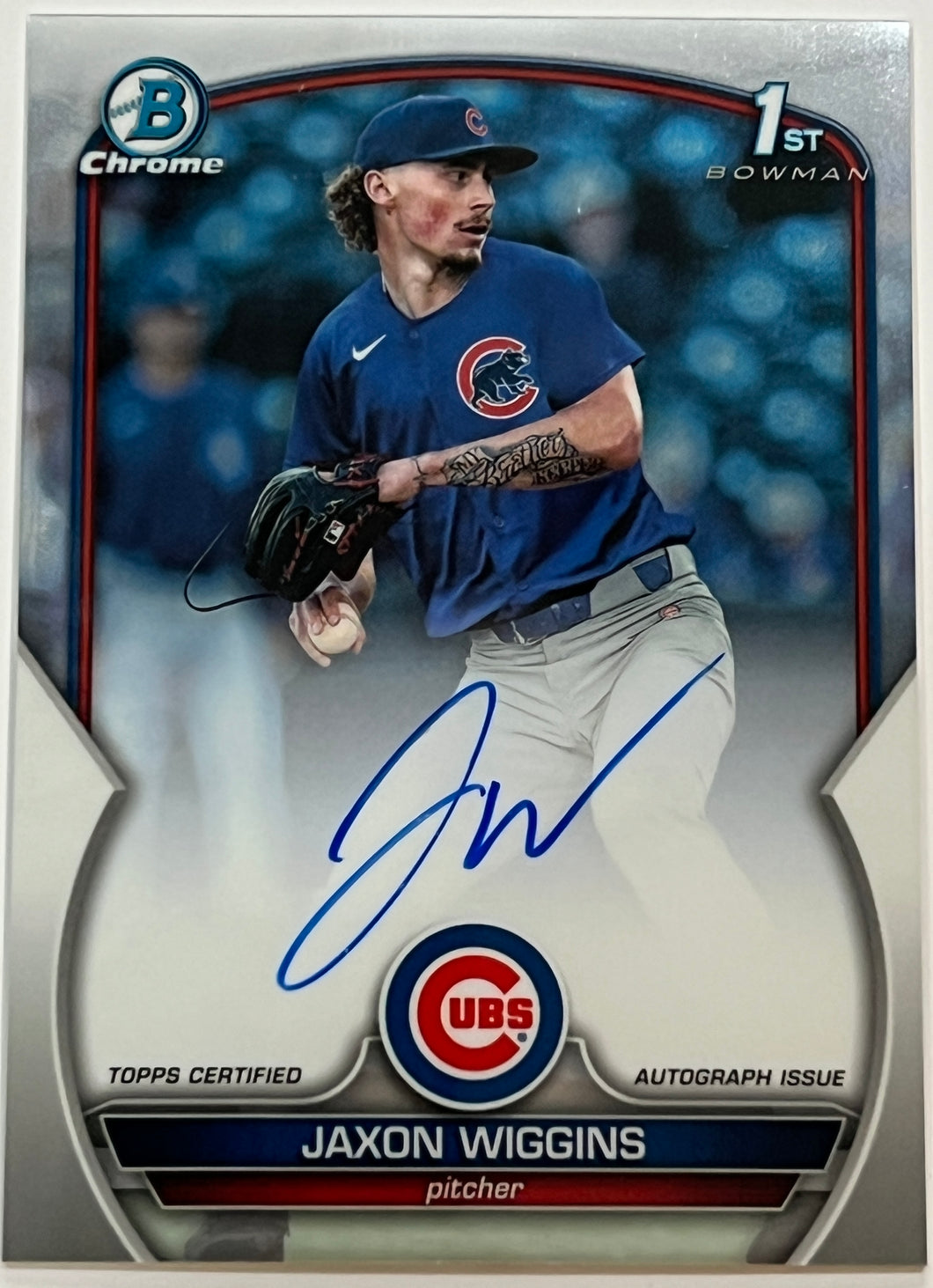 2023 Bowman Chrome Draft Jaxon Wiggins 1st Prospect Auto Autograph #CDA-JWG Cubs