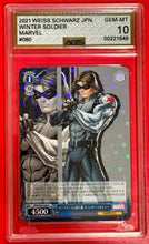 Load image into Gallery viewer, AGS Gem Mint 10 Winter Soldier #80 Weiss Schwarz Japanese 2021 Marvel card
