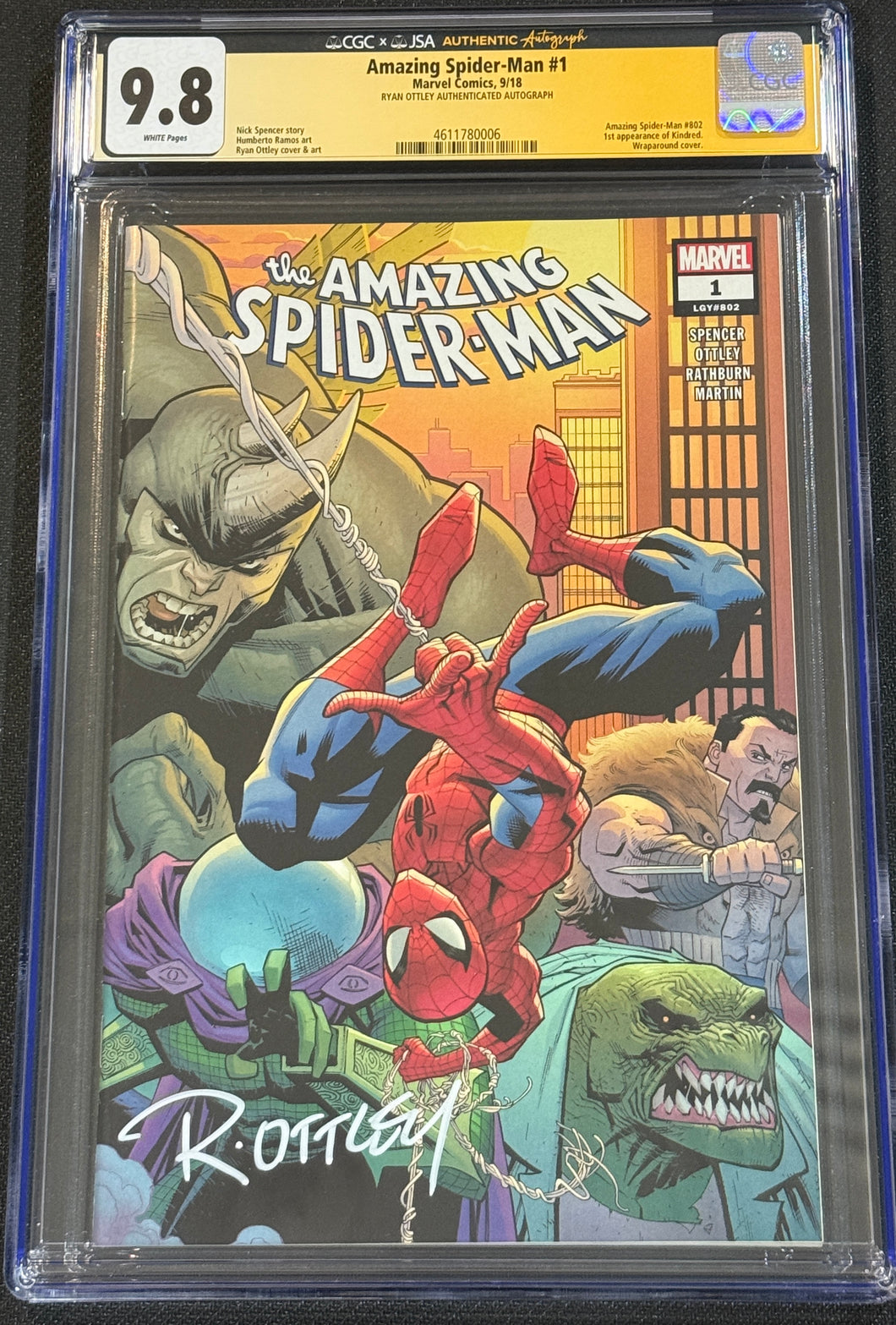 CGC x JSA 9.8 Amazing Spider-Man #1 signed by Ryan Ottley