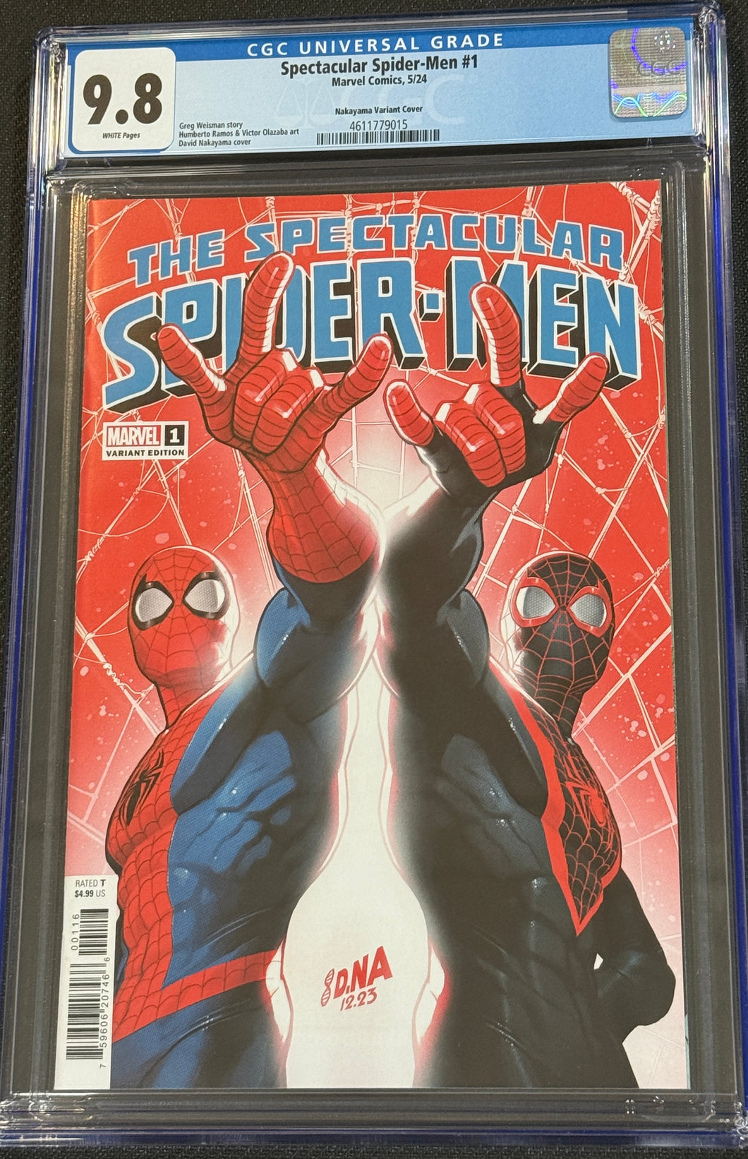 CGC 9.8 Spectacular Spider-Men #1 Incentive ratio 1:25 David Nakayama cover