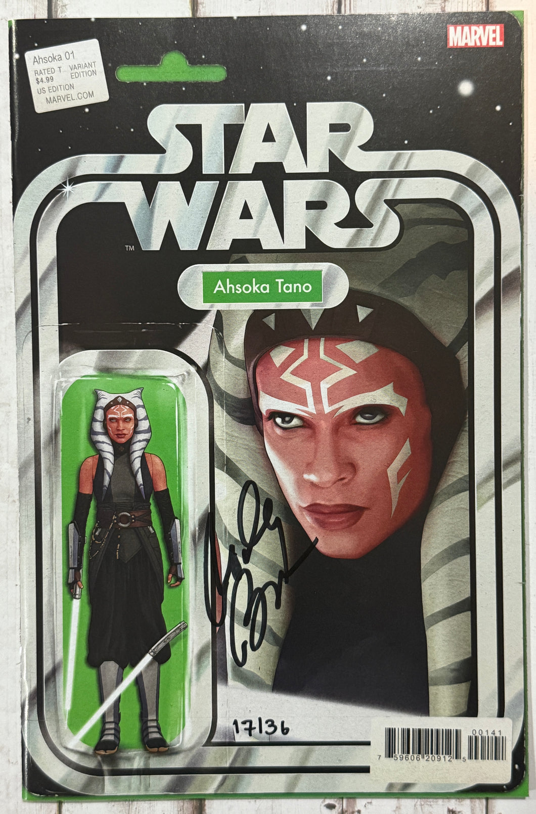 Star Wars : Ahsoka #1 John Tyler Christopher Action Figure Variant signed by Rodney Barnes