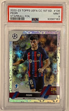 Load image into Gallery viewer, 2022-23 Topps UEFA CC 1st Edition Pedri Starball Foil #136 PSA 9

