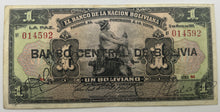 Load image into Gallery viewer, Bolivia, 1 Bolivano, 1911 (1929), VF Black Overprint

