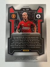 Load image into Gallery viewer, Antony [Purple] #37 Prizm (Manchester United) 2023 Panini Prizm Premier League
