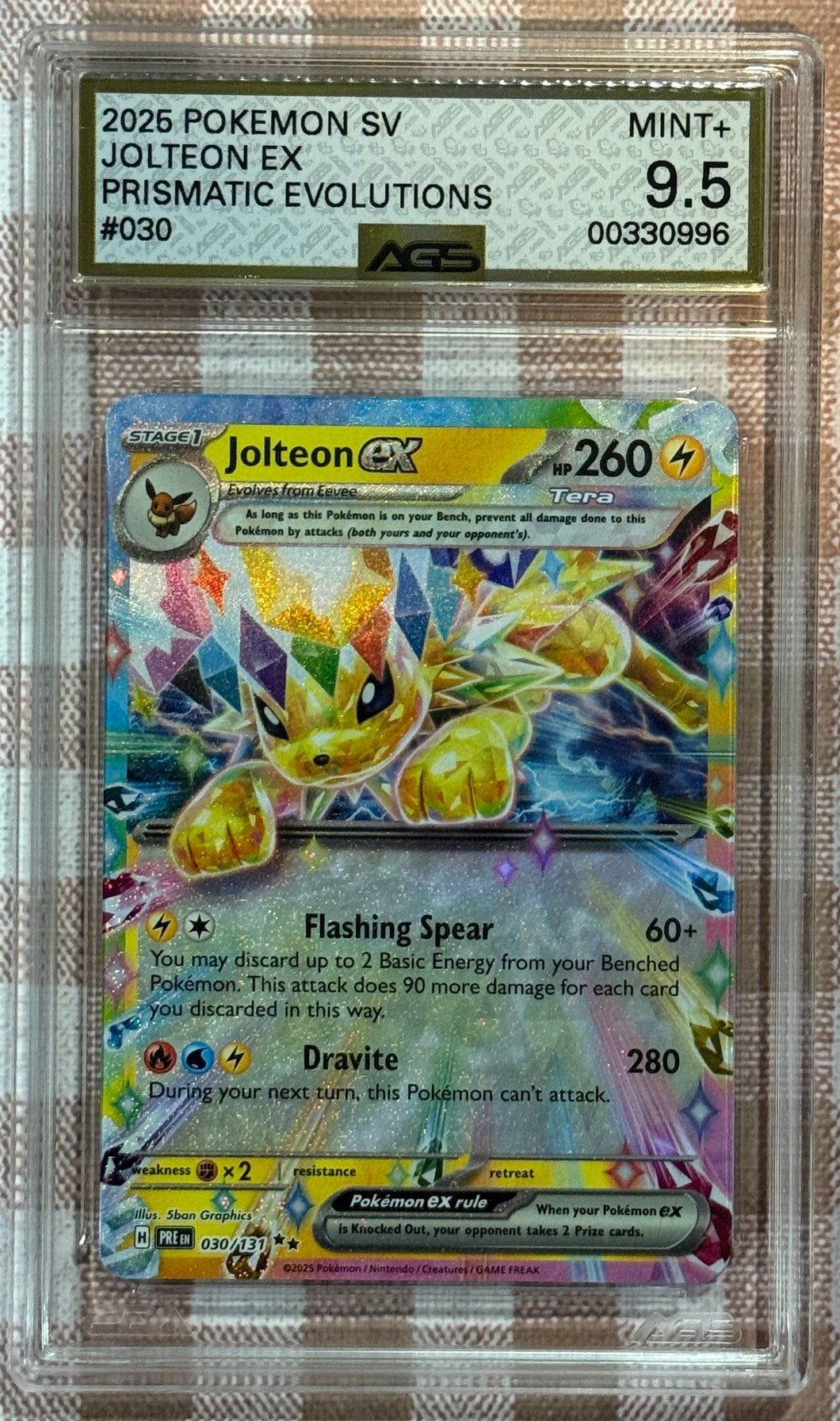 Jolteon EX 30/131 Prismatic Evolutions 2025 Pokemon AGS 9.5