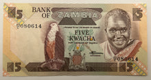 Load image into Gallery viewer, Zambia, 5 Kwacha 1986-87, EF

