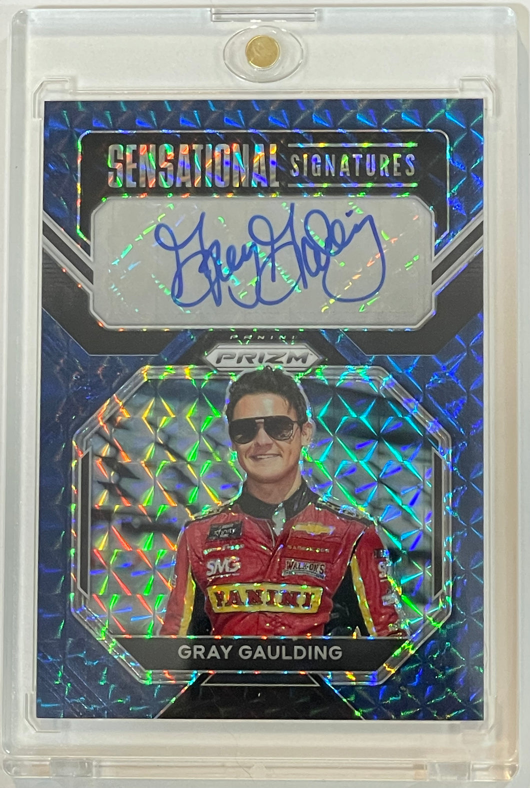 2023 Prizm Gray Gaulding Sensational Reactive Blue Prizm Autograph Auto #16/49