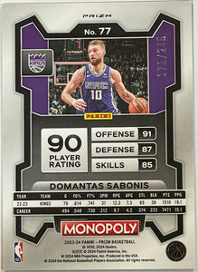 Domantas Sabonis [Brown] #77 2023 Panini Prizm Monopoly 171/249