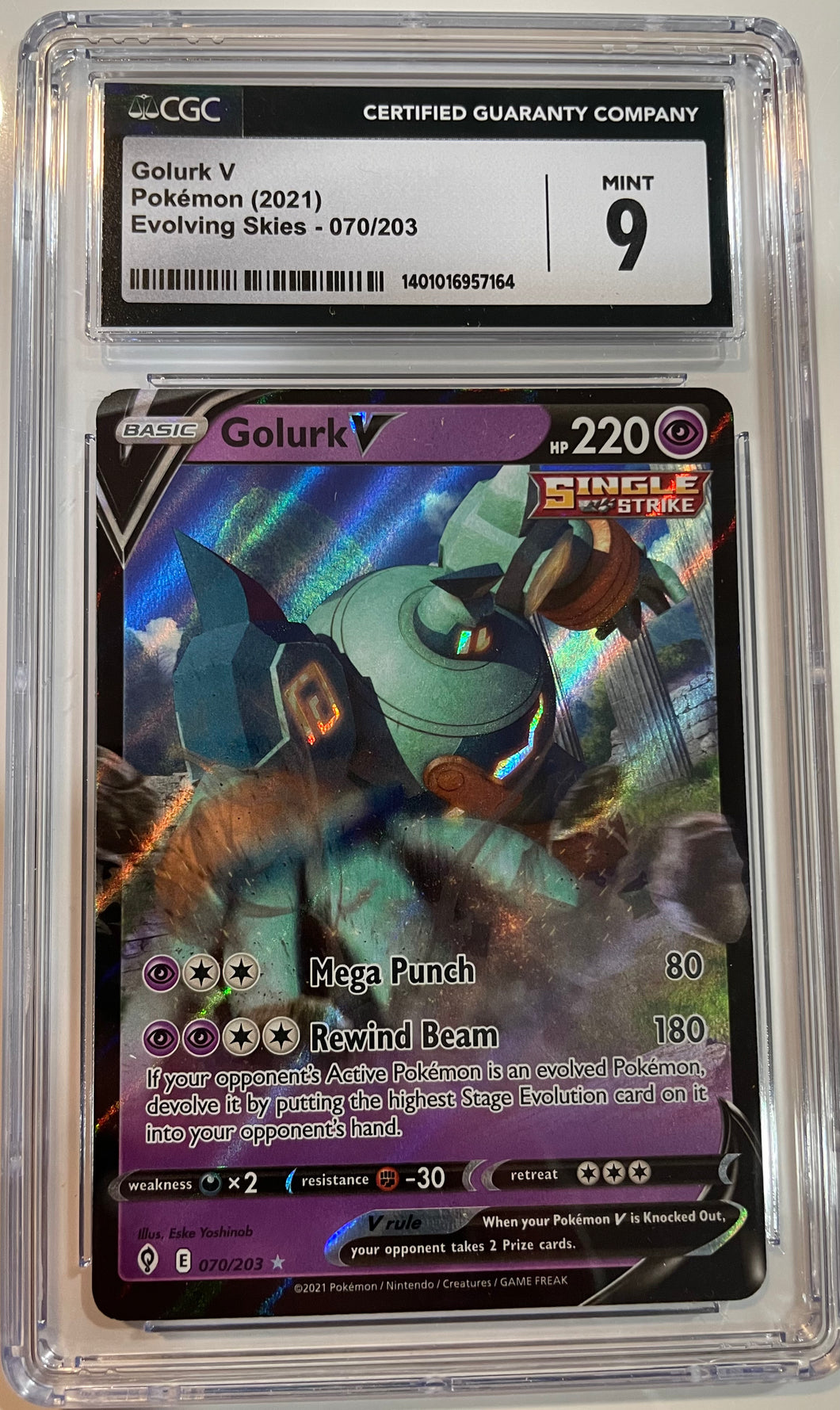 Golurk V 070/203 Evolving Skies (2021) CGC Mint 9