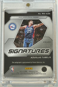 2023-24 Prizm Azuolas Tubelis Signatures Red Prizm Auto #60/99 76ers