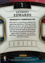 Load image into Gallery viewer, Anthony Edwards #6 2022 Panini Select Numbers
