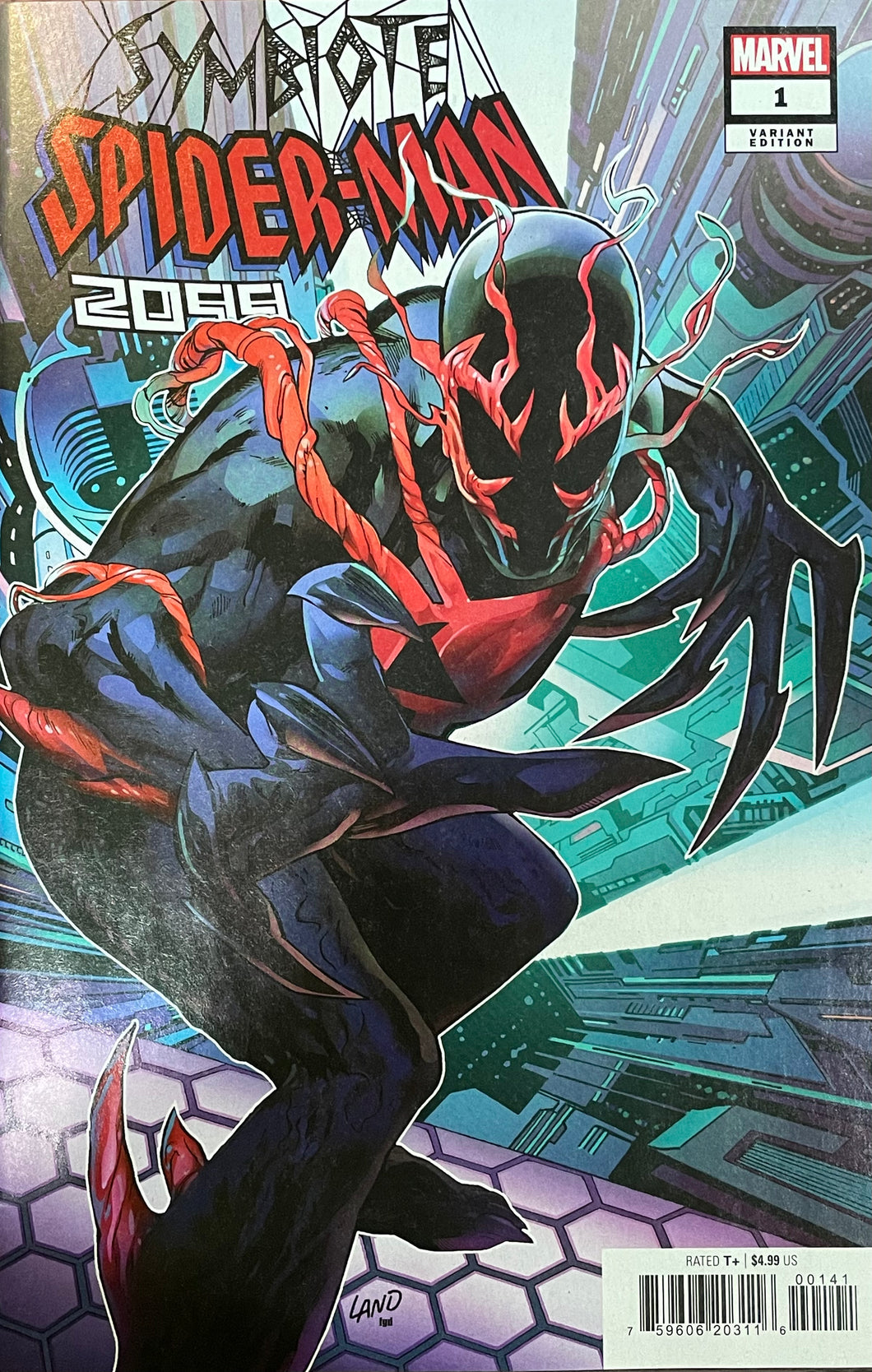 Symbiote Spider-Man 2099 #1 (2024) cover by Greg Land